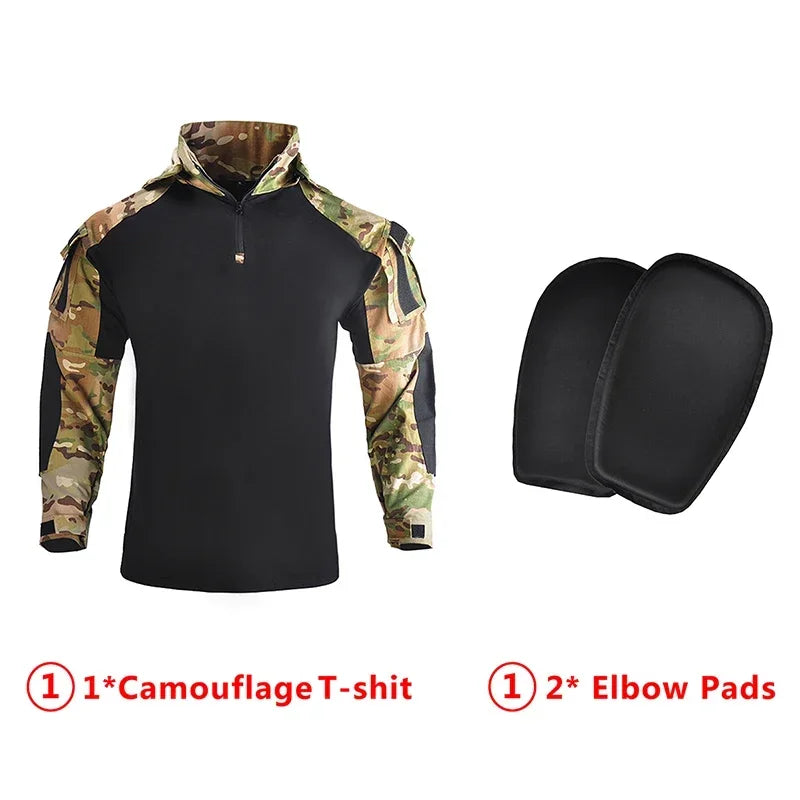 Cargo Pants Uniforms Men Clothing Outdoor Camo Breathable Suit Combat Shirts Tactical Suits Uniform Hunting Clothes