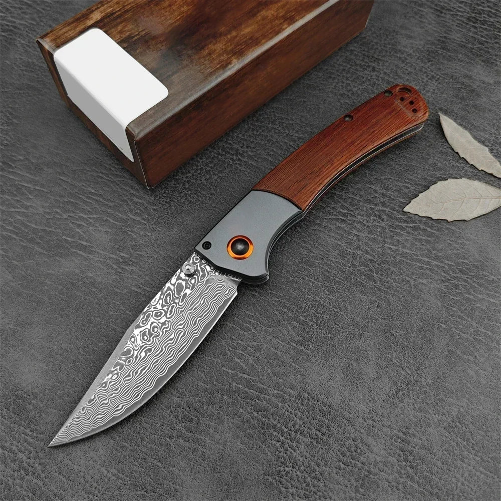 BM 15080 Folding EDC Knives Damascus/S30V Blade Wood/G10 Handles Hunting EDC Outdoor Camping Survival Tactical Pocket Multitools