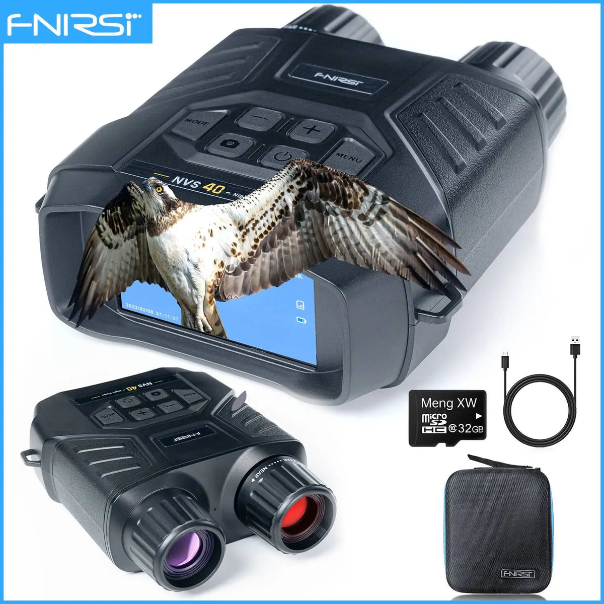 FNIRSI Telescope NVS-20 4K HD Monocular Night Vision Goggles 6X Digital Zoom 300m Hunting Camping Scope Day and Night Dual Use