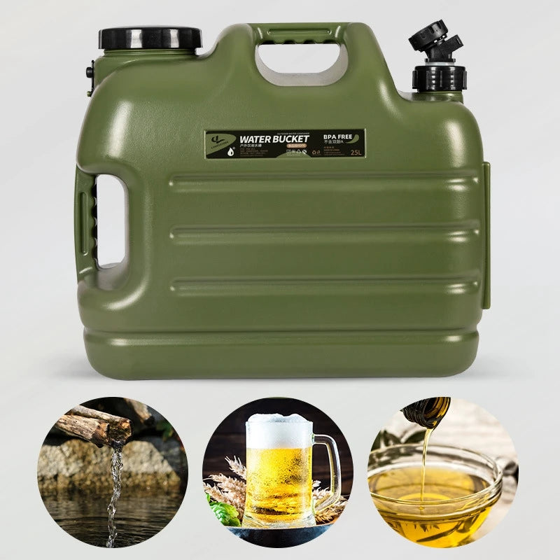 Desert Fox 10L/12L/18L/25L Large Military Green Water Tank Carrier Container with Spigot for Camping Outdoors Hiking Accessories