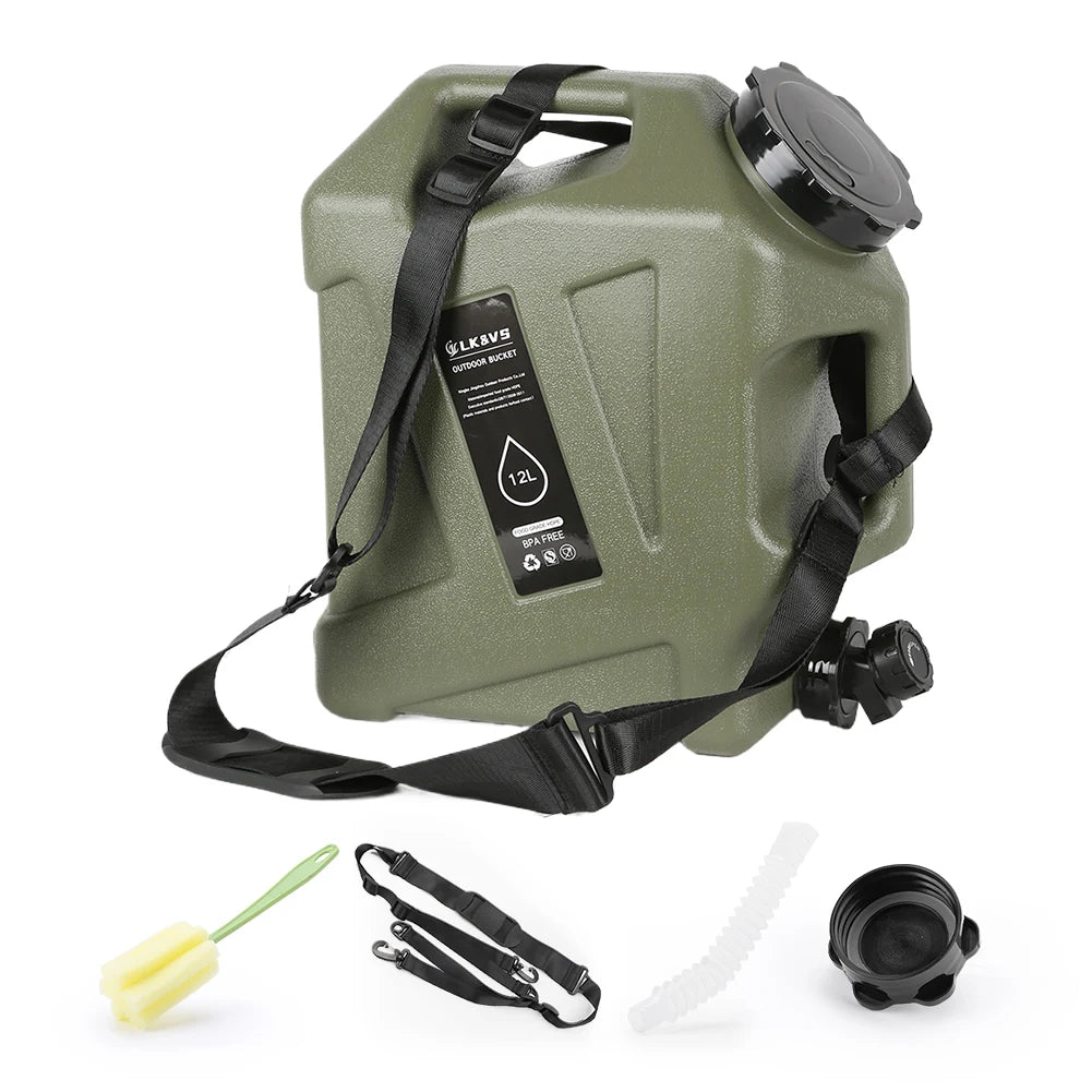11L/12L Large Water Tank Outdoor Water Bin with Faucet & USB Rechargeable Electric Water Pump Water Tank for Camping Fishing