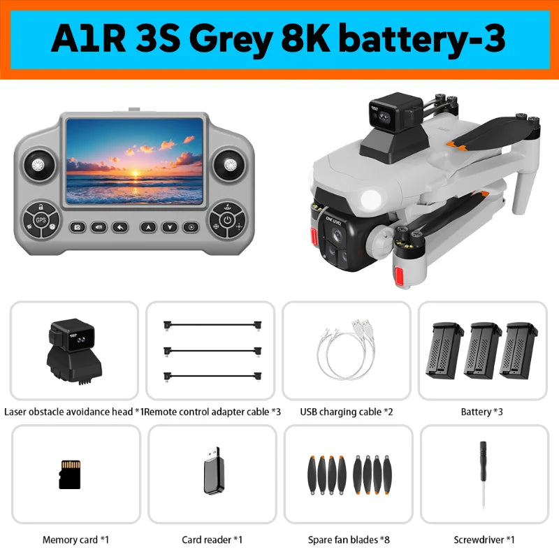 For Genuine A1R 3S 5G Screen-Controlled Drone with Laser 360 Obstacle Avoidance GPS Return Home 8K Camera for Aerial Photography
