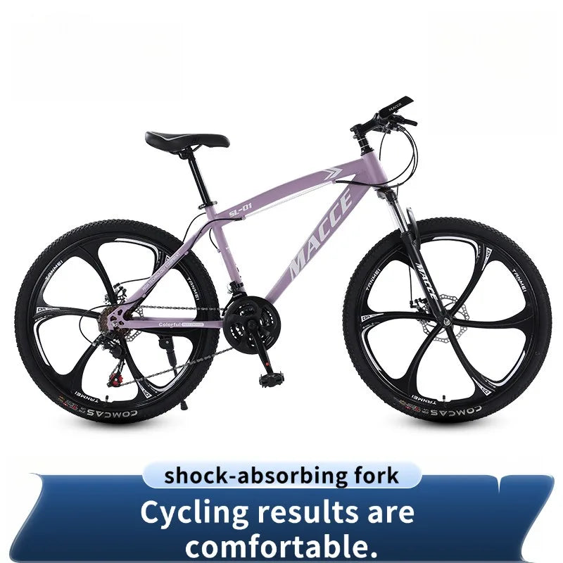 Outdoor mountain biking for adults, students, and students, 24/26-inch bike with shock absorption and speed control