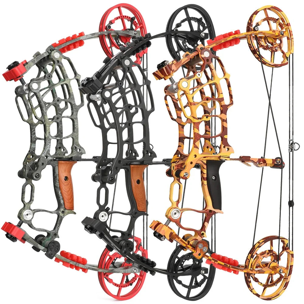 Archery Dual-use Compound Bow Set 30-60Lbs Multi-Function Archery Equipment Compatible with Steel Balls and Standard Arrows Fits Left & Right Hand Shooters for Outdoor Fishing Hunting and Recreational Target Practice