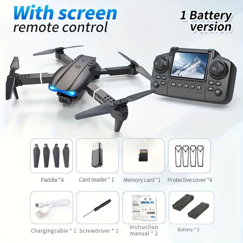 The Upgraded 2026 E99PRO MAX Drone Features Dual 8K Cameras, In-Screen Remote Control, Two Batteries, One-Key Return-to-Home, A Foldable Design, USB Charging, Wi-Fi Connectivity, and Flight Gaming Capabilities. This Drone Is