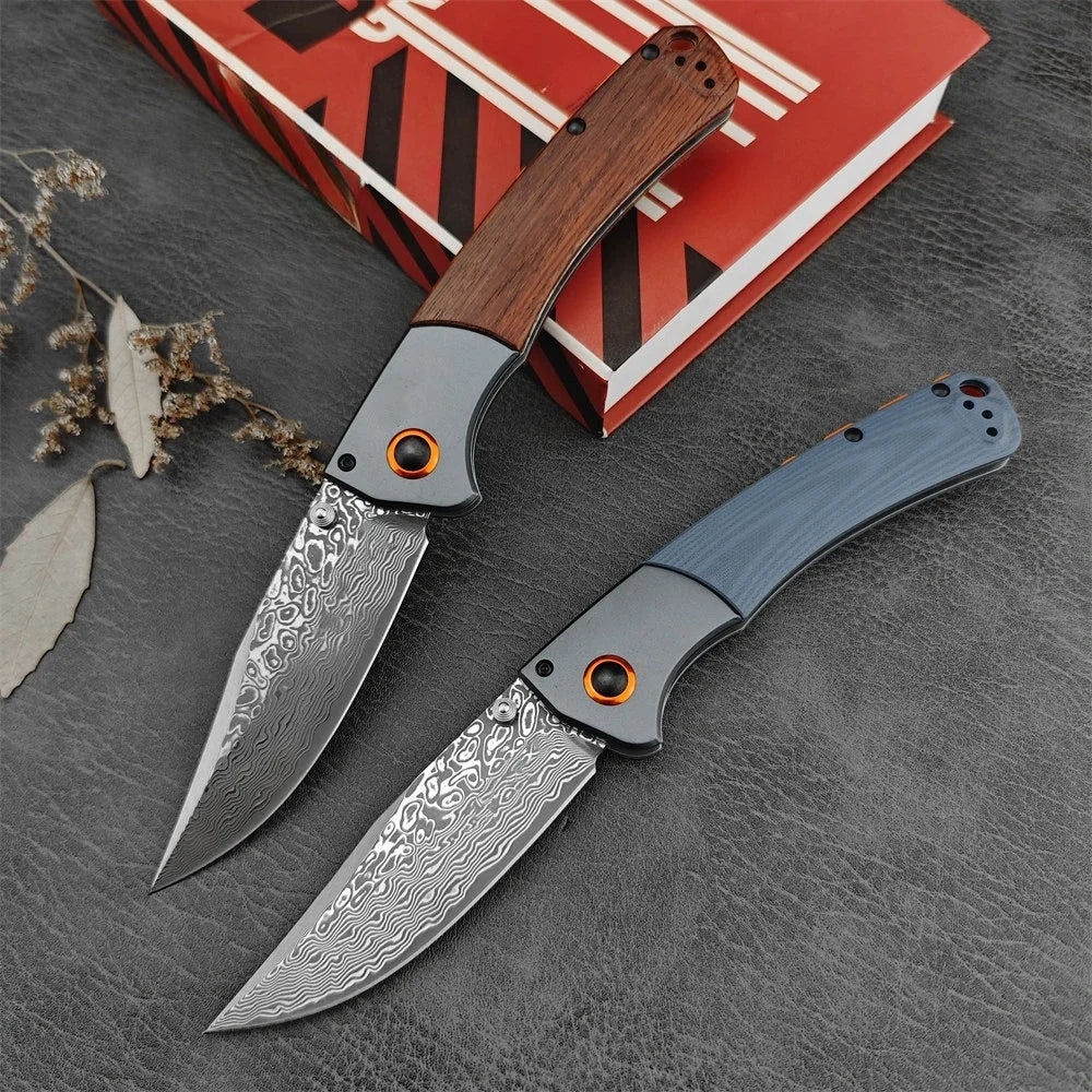 BM 15080 Folding EDC Knives Damascus/S30V Blade Wood/G10 Handles Hunting EDC Outdoor Camping Survival Tactical Pocket Multitools