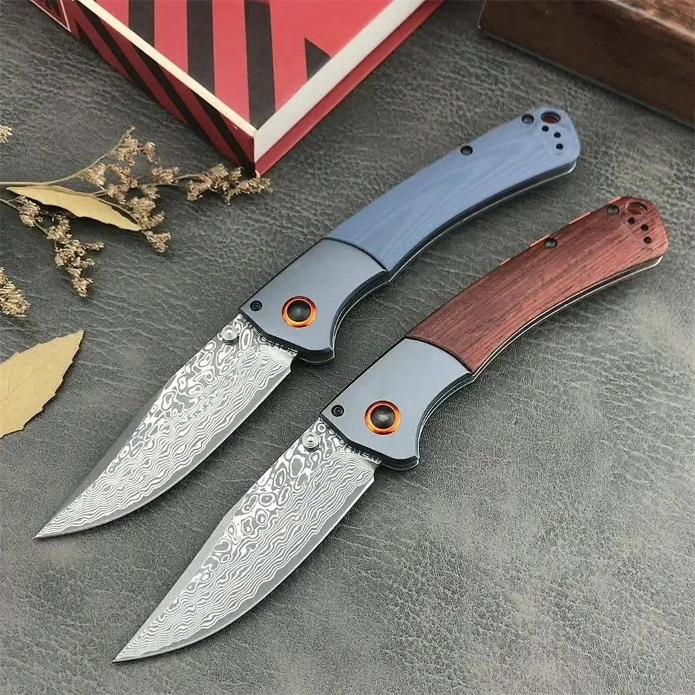 BM 15080 Folding EDC Knives Damascus/S30V Blade Wood/G10 Handles Hunting EDC Outdoor Camping Survival Tactical Pocket Multitools