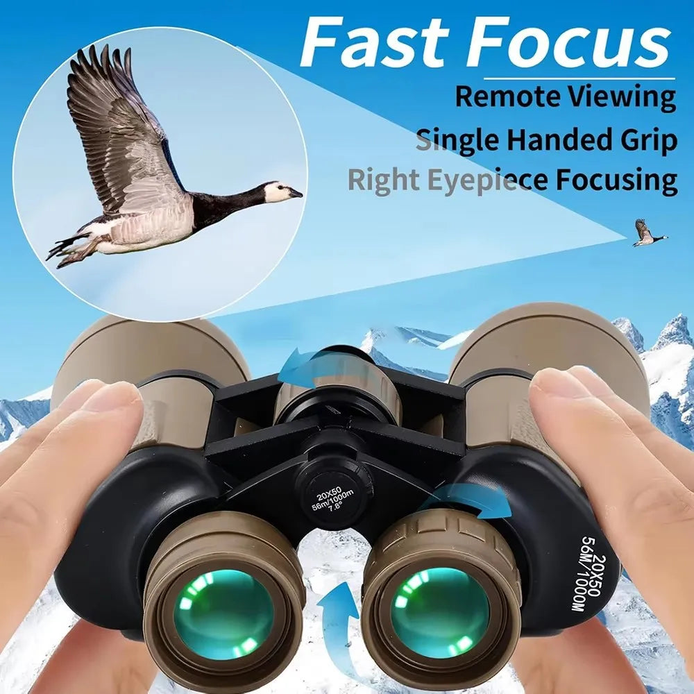 20x50 High Power Binoculars for Adults with Smartphone Adapter HD Professional Compact Binocular for Bird Watching Hiking Travel