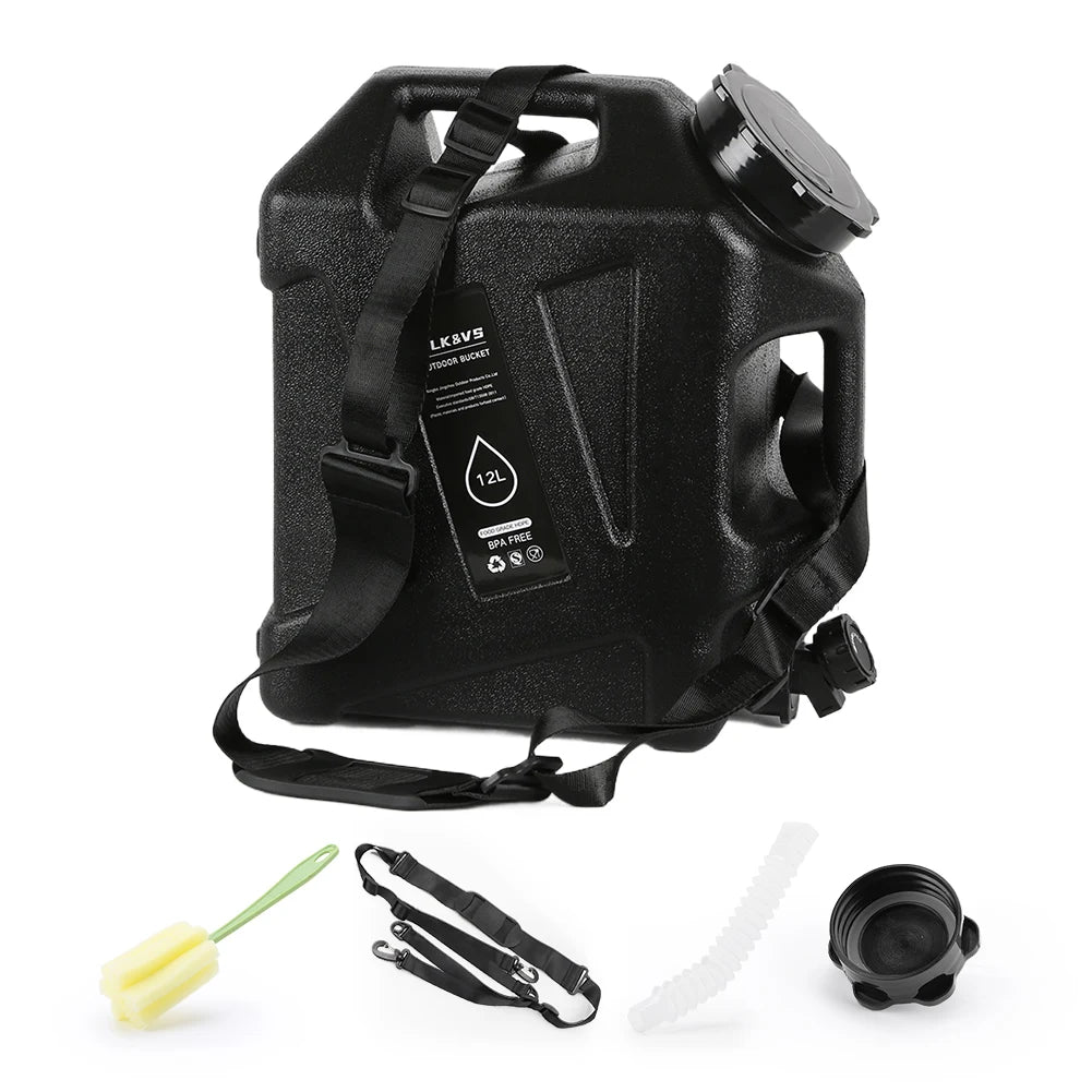11L/12L Large Water Tank Outdoor Water Bin with Faucet & USB Rechargeable Electric Water Pump Water Tank for Camping Fishing