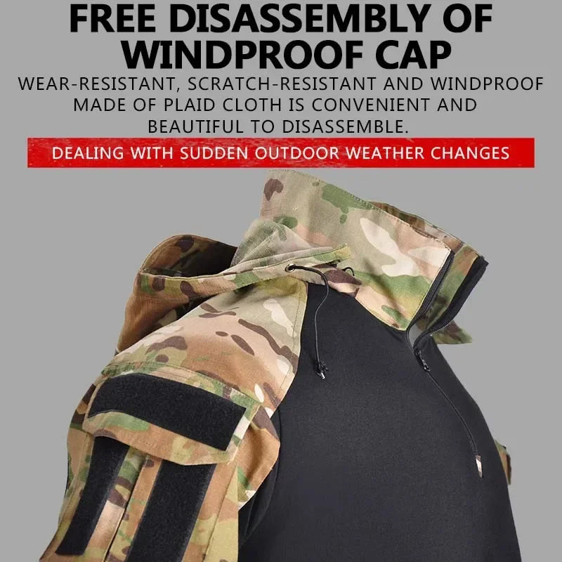 Cargo Pants Uniforms Men Clothing Outdoor Camo Breathable Suit Combat Shirts Tactical Suits Uniform Hunting Clothes