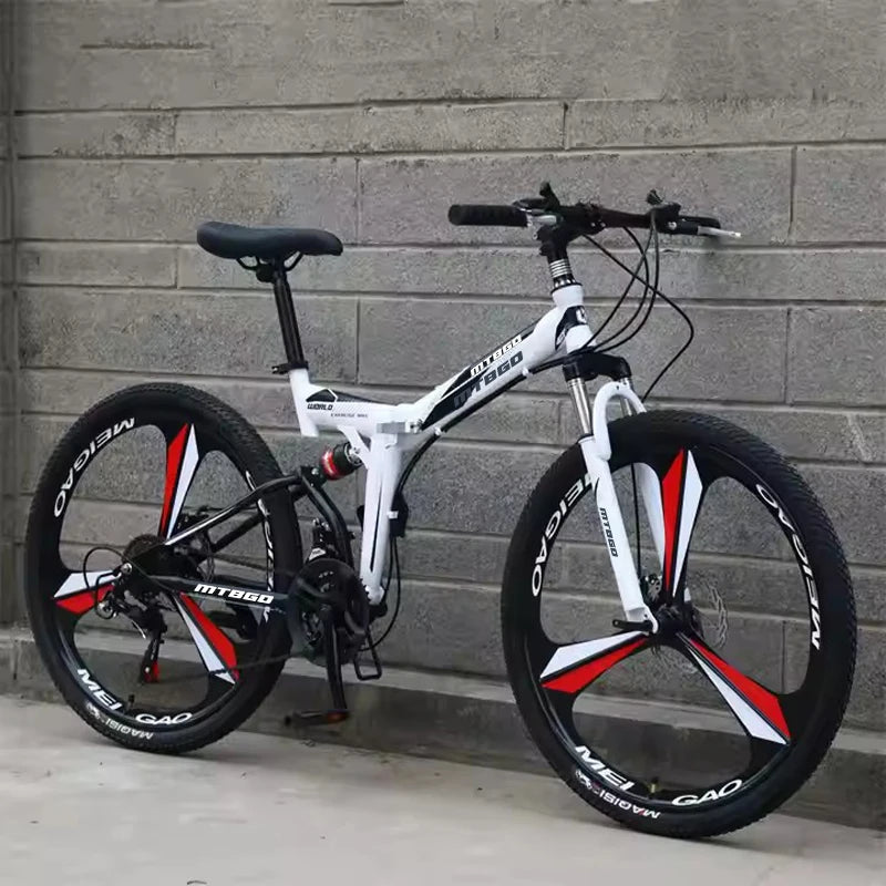 24 26 29 Inch 21 Speed Foldable Mountain Bike, Adult Downhill BMX Folding Bicycle for Men