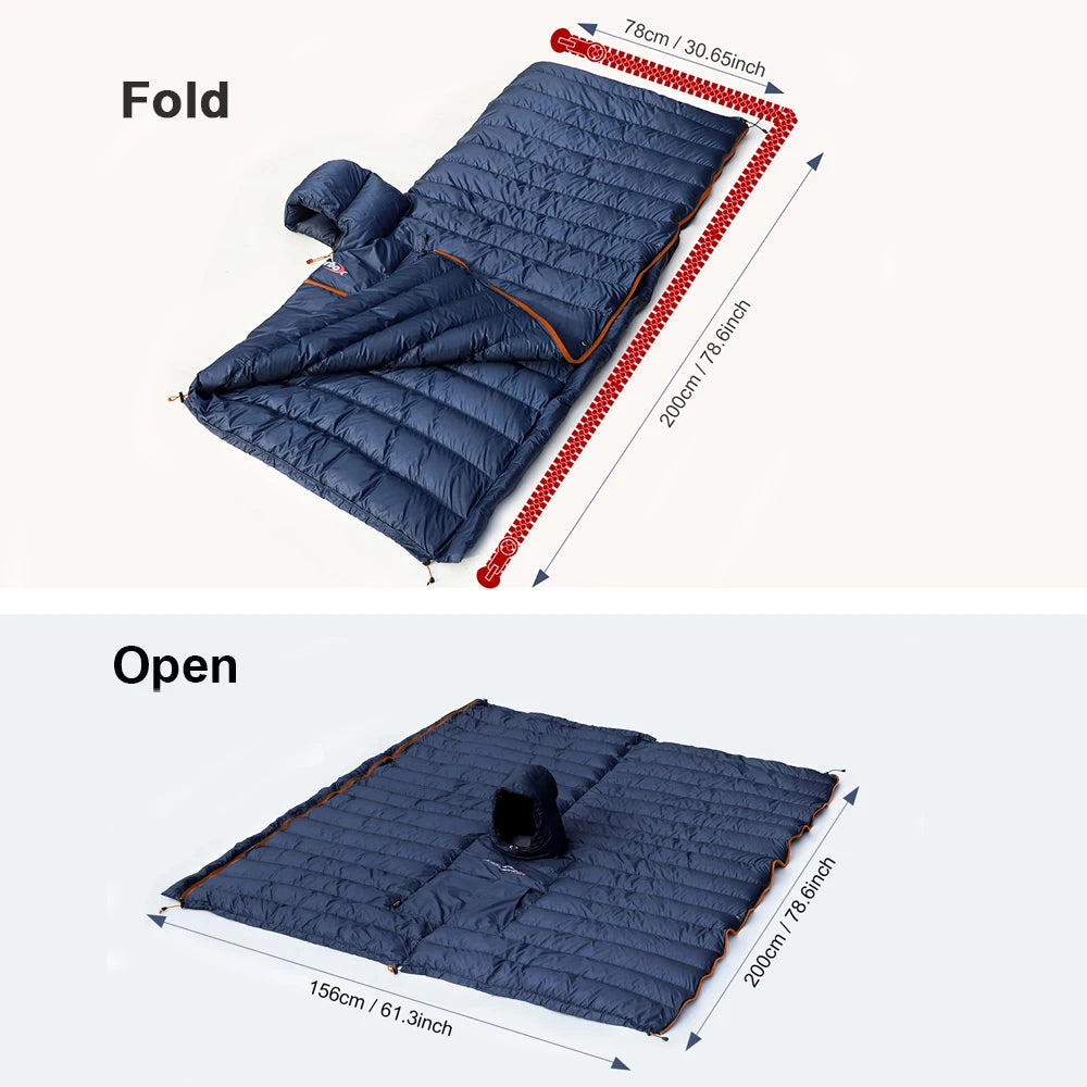 Kamperbox Winter Sleeping Bag Poncho Winter Camping Poncho Winter Wearable Sleeping Bag Camping Blanket PC600
