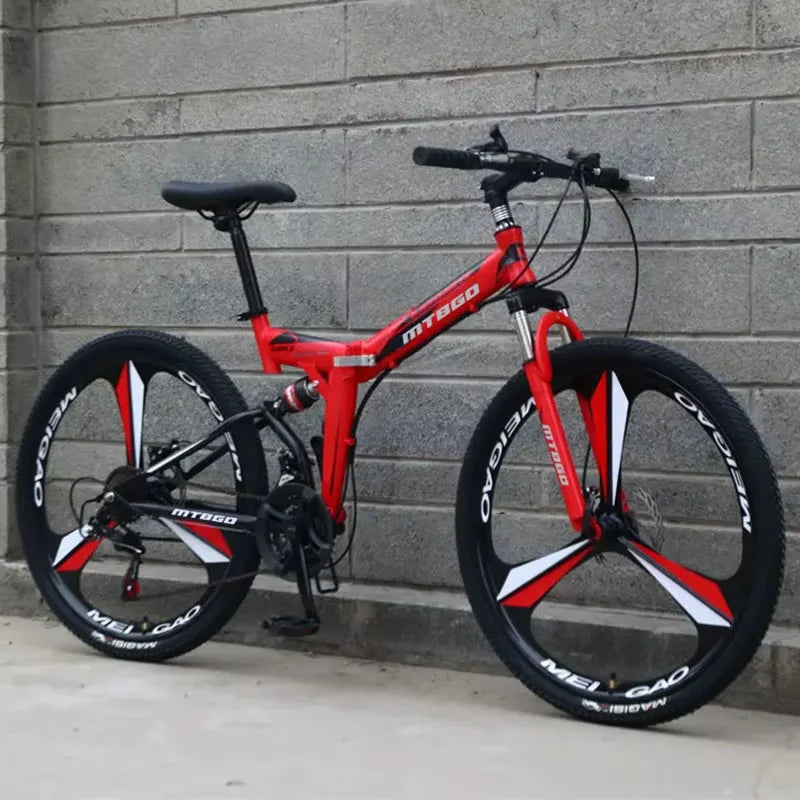 24 26 29 Inch 21 Speed Foldable Mountain Bike, Adult Downhill BMX Folding Bicycle for Men