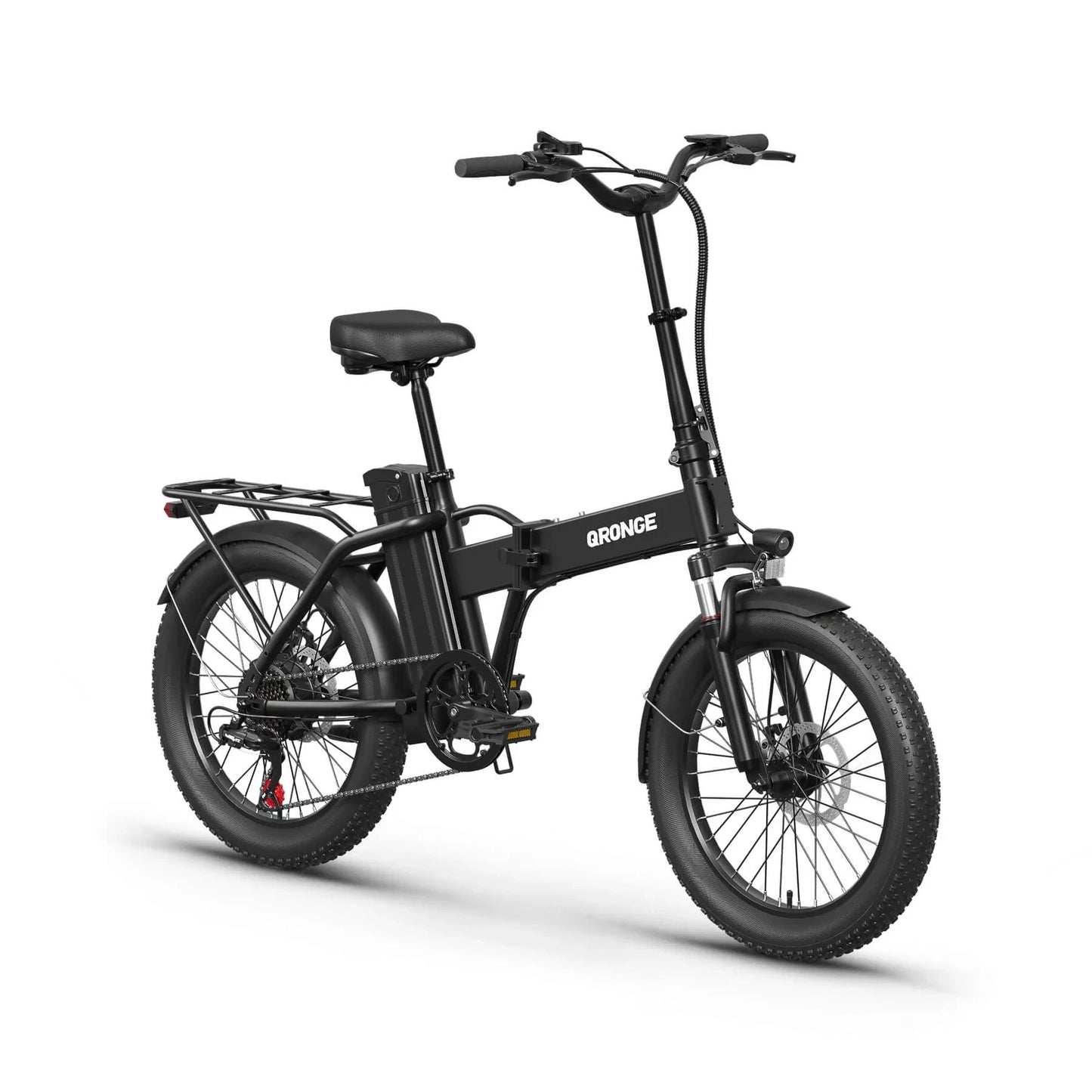 QRONGE Waterfall Folding Electric Bicycle 1000W Peak 48V 13.5AH 20' Fat Tire Electric Bike 70 Max Miles E-bike Commute 28MPH Max