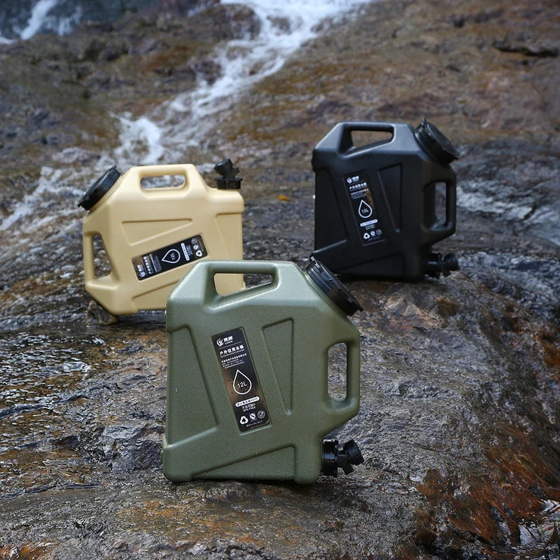 10/12L Outdoor Camping Water Bag with Faucet - Large-Capacity Portable Water Container for Picnic & Hiking