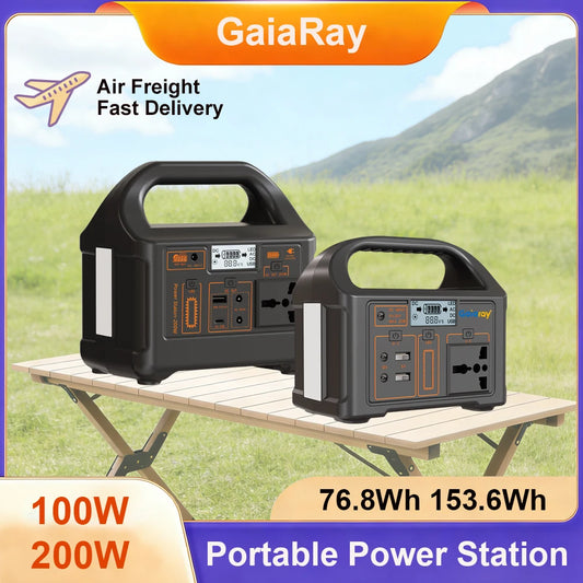 Gaiaray Portable Power Station 100W 200W Solar Generator AC 110V 220V Emergency Power UPS LiFePO4 Battery for Home Camping RV