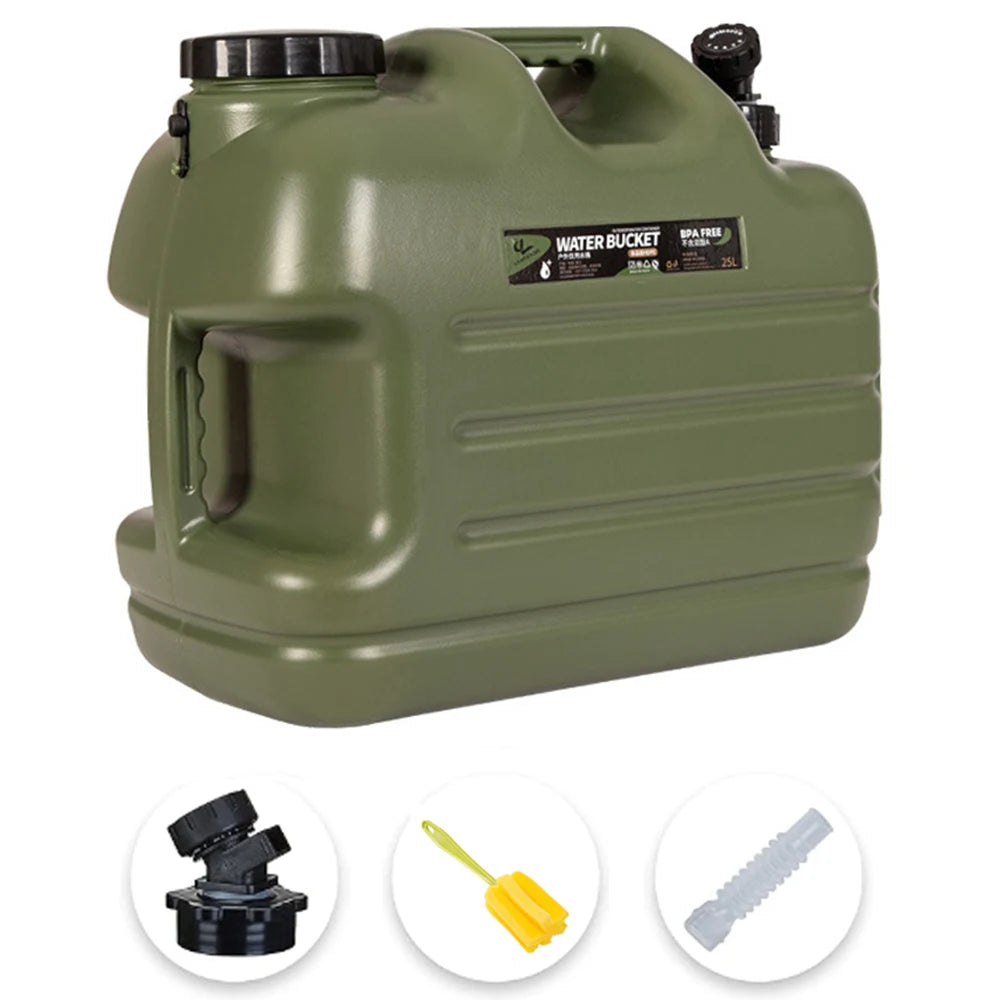 Desert Fox 10L/12L/18L/25L Large Military Green Water Tank Carrier Container with Spigot for Camping Outdoors Hiking Accessories
