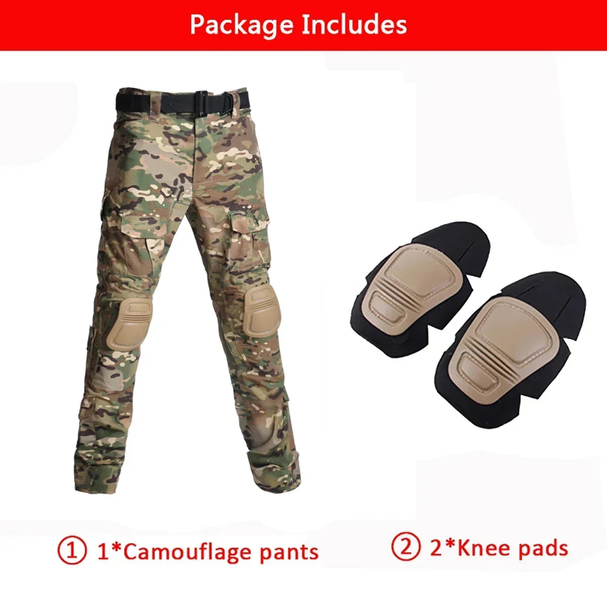 Tactical Pants Softair Camo Training Trousers Wear-resistant Hiking Pant Paintball Combat Pant with Knee Pads Hunting Clothes