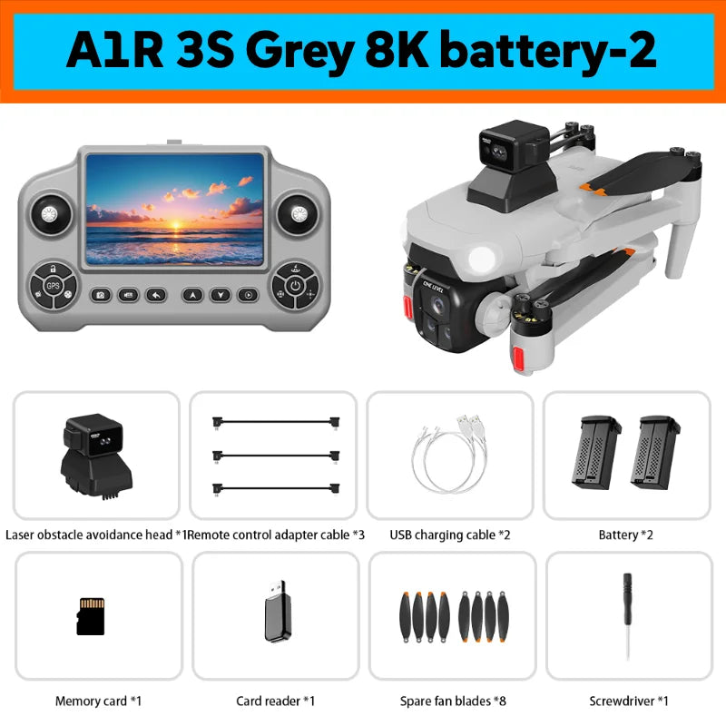 For Genuine A1R 3S 5G Screen-Controlled Drone with Laser 360 Obstacle Avoidance GPS Return Home 8K Camera for Aerial Photography