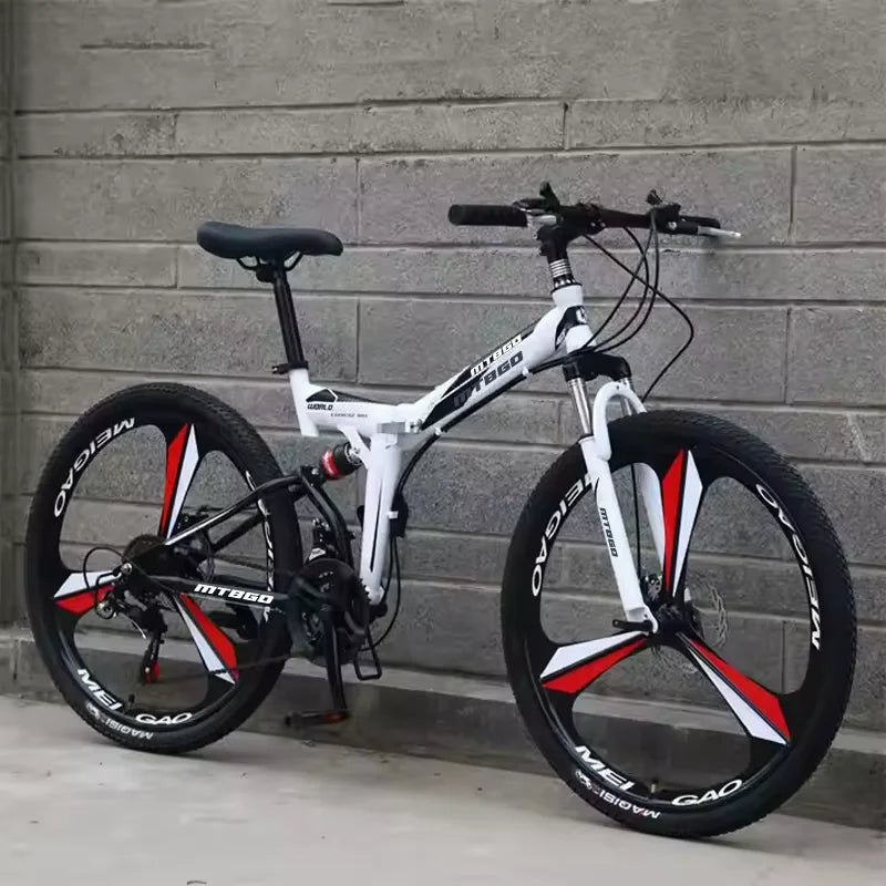 24 26 29 Inch 21 Speed Foldable Mountain Bike, Adult Downhill BMX Folding Bicycle for Men