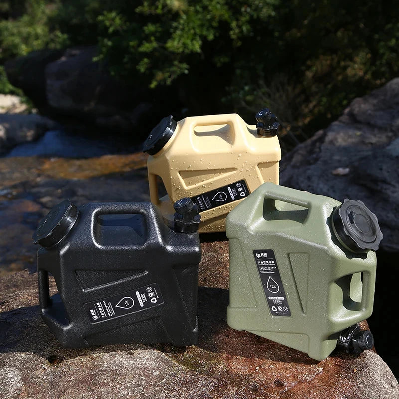 10/12L Outdoor Camping Water Bag with Faucet - Large-Capacity Portable Water Container for Picnic & Hiking
