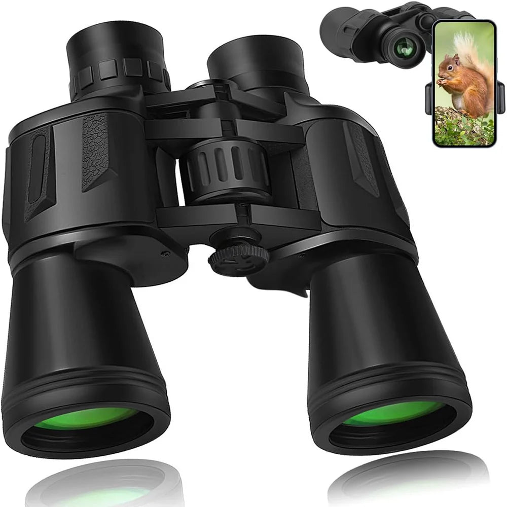 20x50 High Power Binoculars for Adults with Smartphone Adapter HD Professional Compact Binocular for Bird Watching Hiking Travel