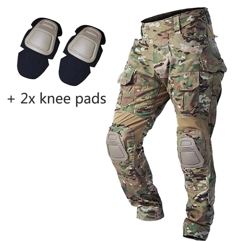 Outdoor Tactical Pants Men Clothing G3 Combat Pants with Knee Pads Airsoft Trousers Range Green Hunting Clothes TOP Elasticity
