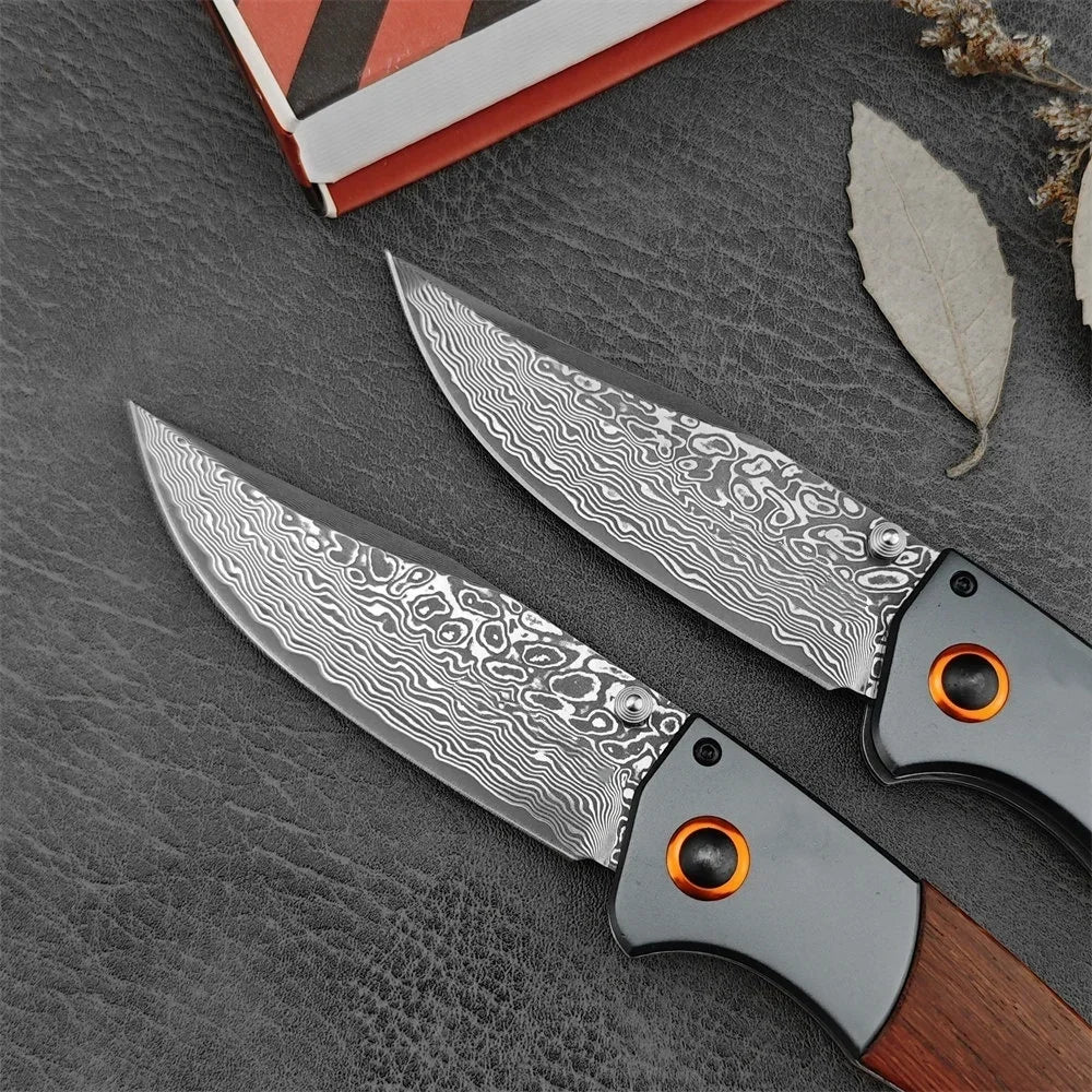 BM 15080 Folding EDC Knives Damascus/S30V Blade Wood/G10 Handles Hunting EDC Outdoor Camping Survival Tactical Pocket Multitools