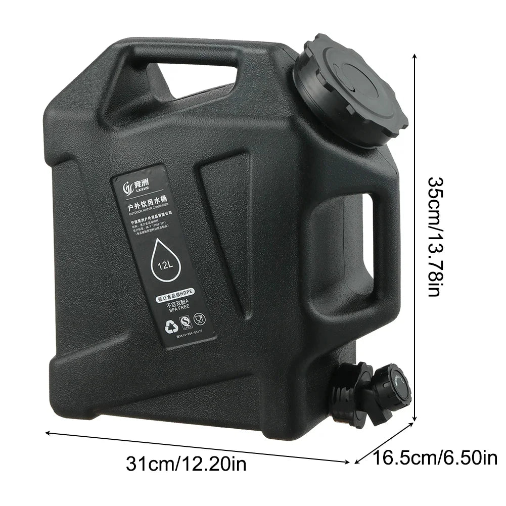 10/12L Outdoor Camping Water Bag with Faucet - Large-Capacity Portable Water Container for Picnic & Hiking