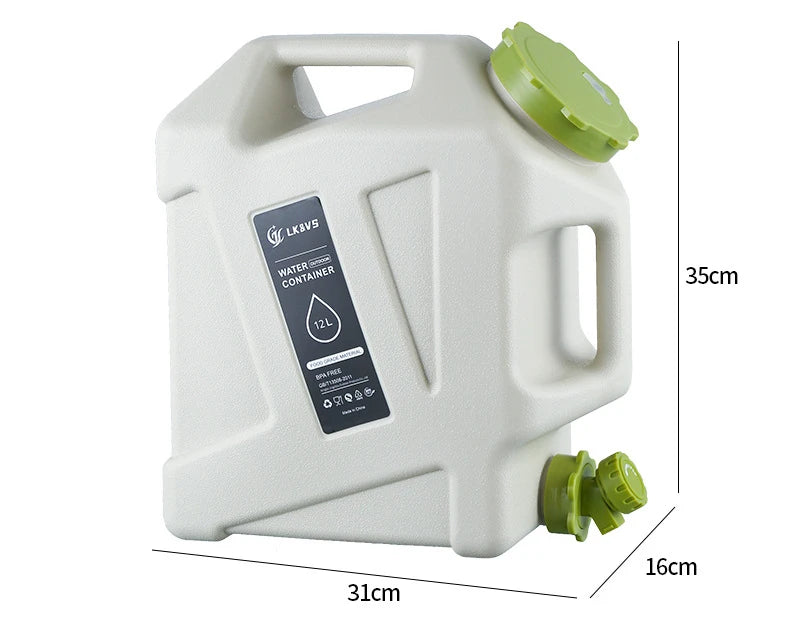 10/12L Outdoor Camping Water Bag with Faucet - Large-Capacity Portable Water Container for Picnic & Hiking