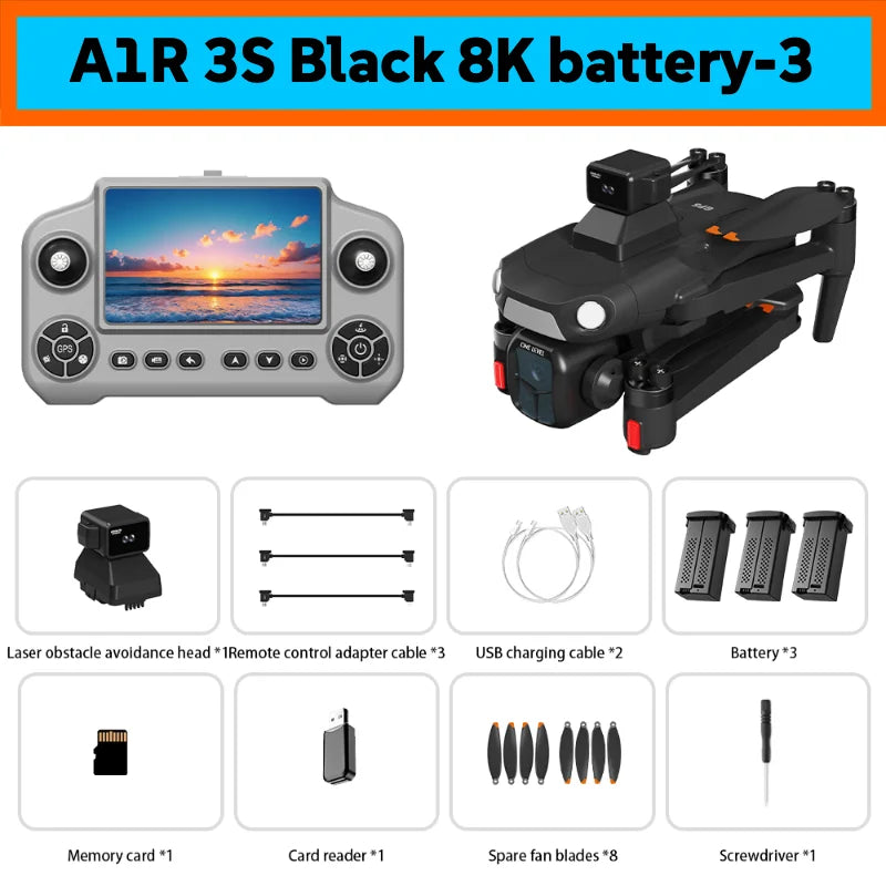 For Genuine A1R 3S 5G Screen-Controlled Drone with Laser 360 Obstacle Avoidance GPS Return Home 8K Camera for Aerial Photography