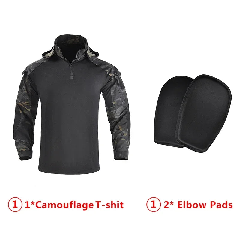 Cargo Pants Uniforms Men Clothing Outdoor Camo Breathable Suit Combat Shirts Tactical Suits Uniform Hunting Clothes