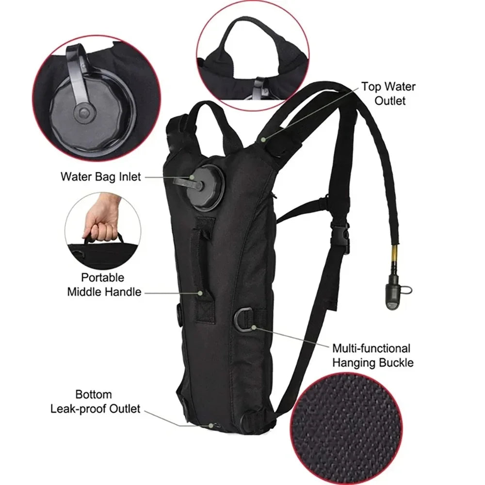 3L Waterproof Outdoor Sports Water Bag Convenient Backpack for Travel Cycling Mountaineering Tactical Water Bottle