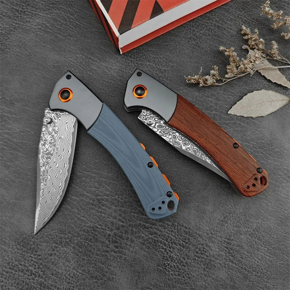 BM 15080 Folding EDC Knives Damascus/S30V Blade Wood/G10 Handles Hunting EDC Outdoor Camping Survival Tactical Pocket Multitools