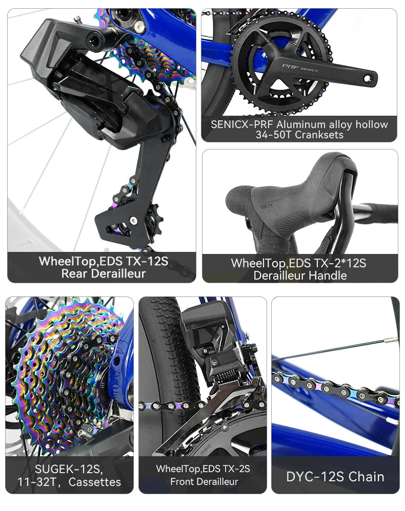 TWITTER V3 Pro Gravel Full Carbon Bike Frame RS 24-Speed  Four-Piston Brake 700c MTB  for Cycling Beginners All-Terrain Bicycle