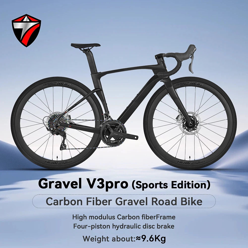 TWITTER V3 Pro Gravel Full Carbon Bike Frame RS 24-Speed  Four-Piston Brake 700c MTB  for Cycling Beginners All-Terrain Bicycle