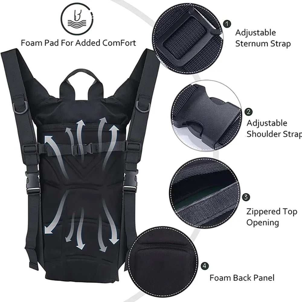 3L Waterproof Outdoor Sports Water Bag Convenient Backpack for Travel Cycling Mountaineering Tactical Water Bottle