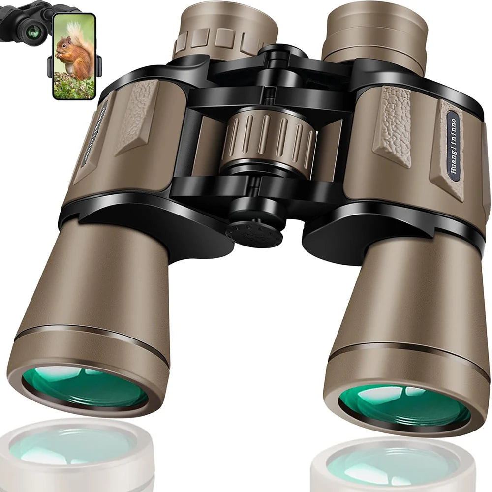 20x50 High Power Binoculars for Adults with Smartphone Adapter HD Professional Compact Binocular for Bird Watching Hiking Travel