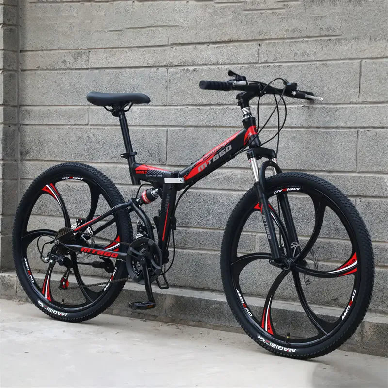 24 26 29 Inch 21 Speed Foldable Mountain Bike, Adult Downhill BMX Folding Bicycle for Men