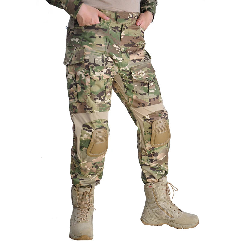Outdoor Tactical Pants Men Clothing G3 Combat Pants with Knee Pads Airsoft Trousers Range Green Hunting Clothes TOP Elasticity