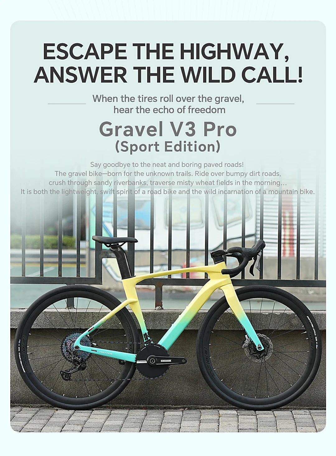 TWITTER V3 Pro Gravel Full Carbon Bike Frame RS 24-Speed  Four-Piston Brake 700c MTB  for Cycling Beginners All-Terrain Bicycle