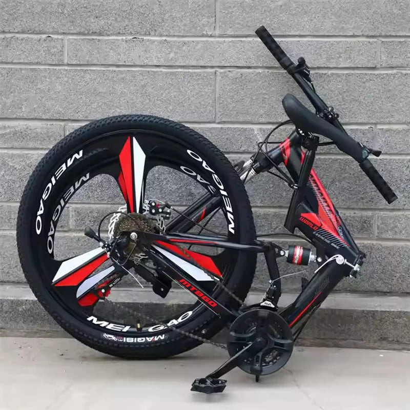 24 26 29 Inch 21 Speed Foldable Mountain Bike, Adult Downhill BMX Folding Bicycle for Men