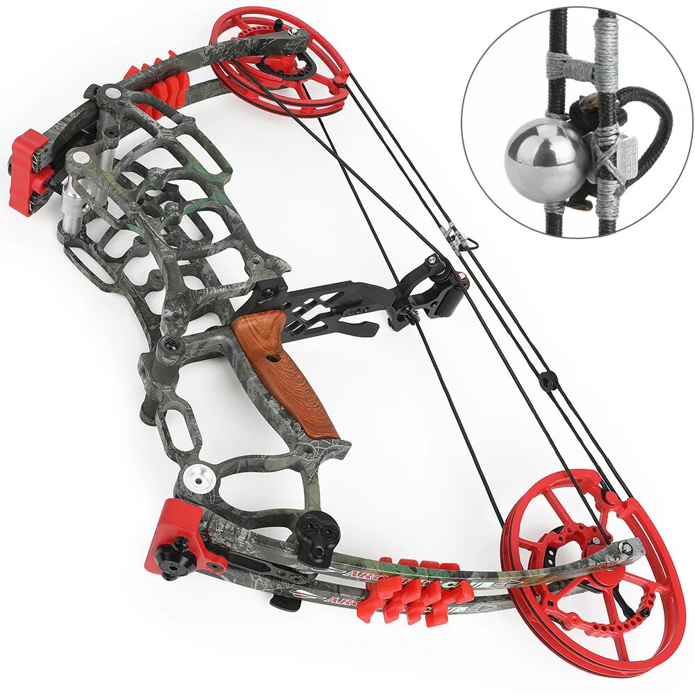 Archery Dual-use Compound Bow Set 30-60Lbs Multi-Function Archery Equipment Compatible with Steel Balls and Standard Arrows Fits Left & Right Hand Shooters for Outdoor Fishing Hunting and Recreational Target Practice